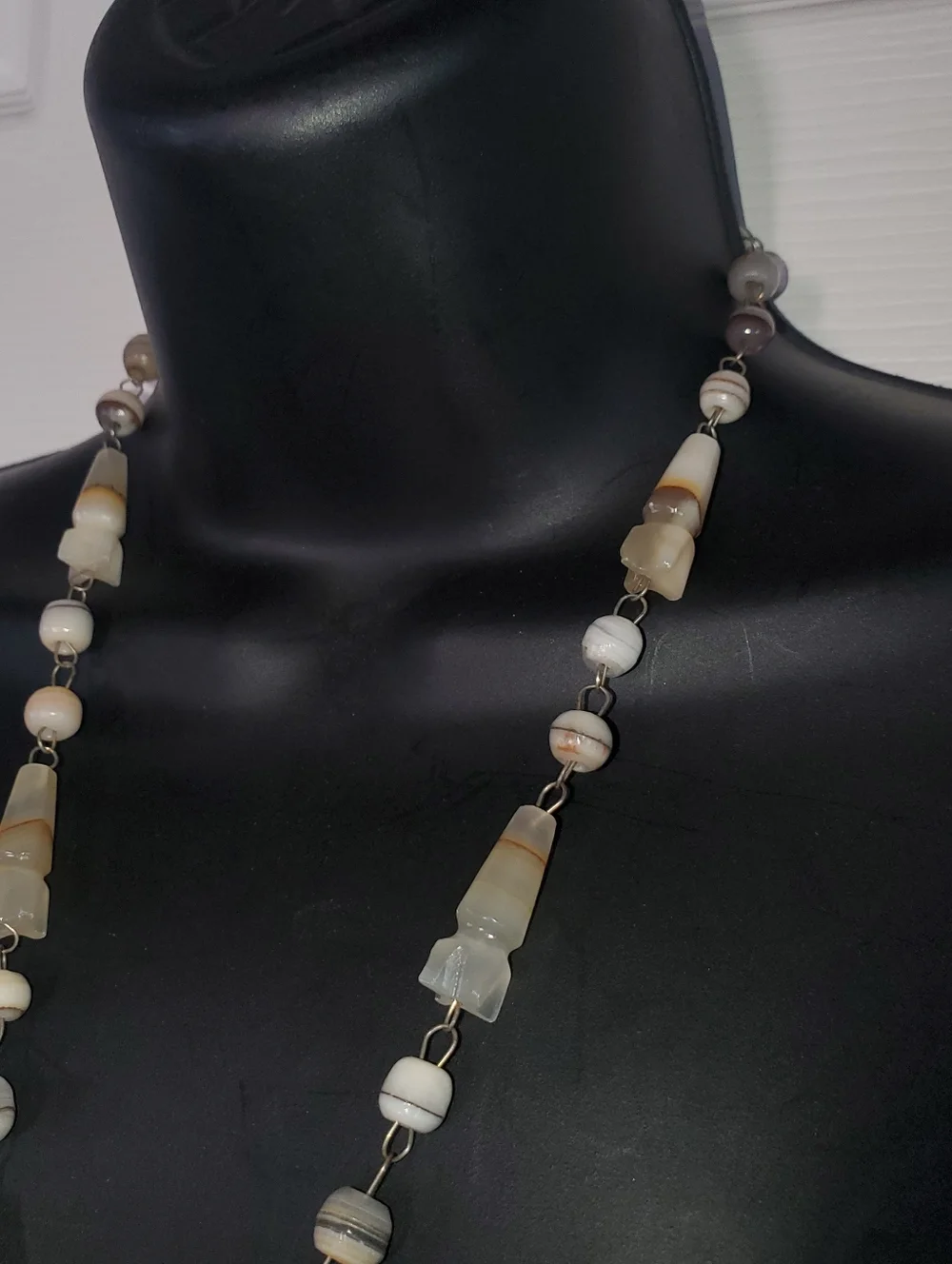 Vintage Taxco Soapstone Round Pendant Necklace Aztec Multicolor
